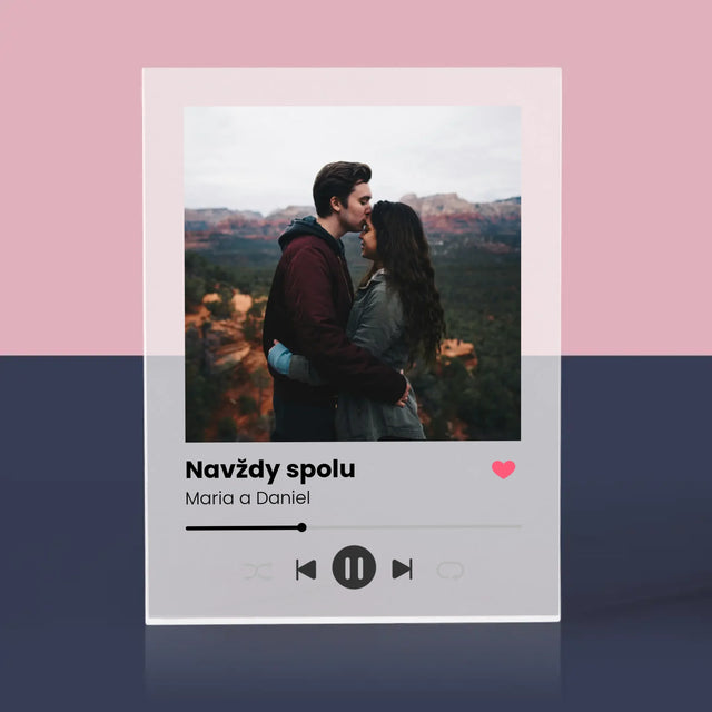 Fotka A Textem: Spotify S Vlastní Fotkou - Akrylový Blok