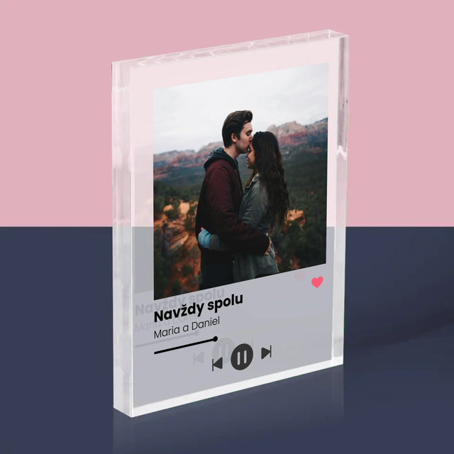 Fotka A Textem: Spotify S Vlastní Fotkou - Akrylový Blok