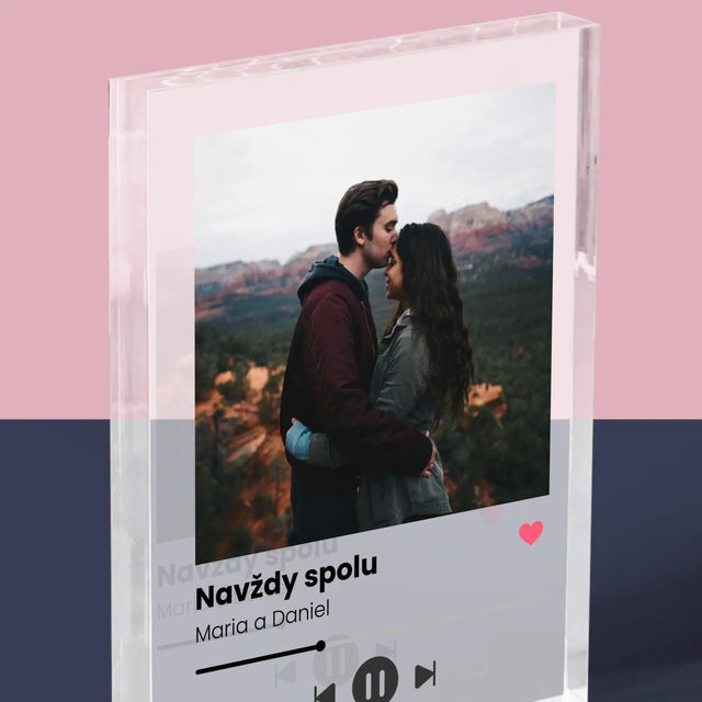 Fotka A Textem: Spotify S Vlastní Fotkou - Akrylový Blok