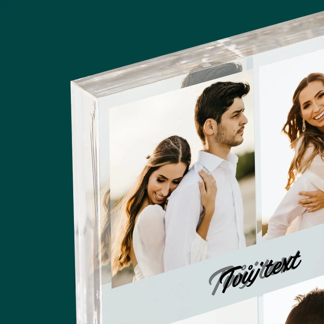 Fotokoláž: 4 Fotky A Nápis - Akrylový Blok