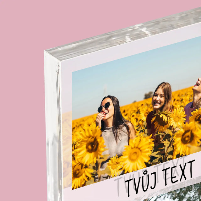 Fotokoláž: 2 Fotky A Nápis - Akrylový Blok