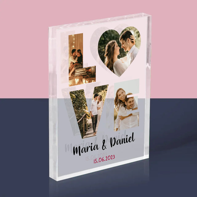 Slovo Z Fotek: Love - Akrylový Blok