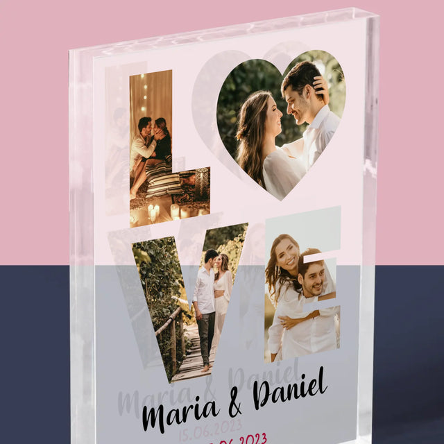 Slovo Z Fotek: Love - Akrylový Blok