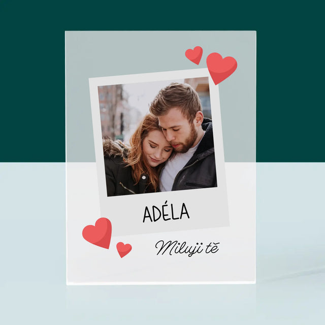 Fotka A Textem: Miluji Tě Fotka - Akrylový Blok
