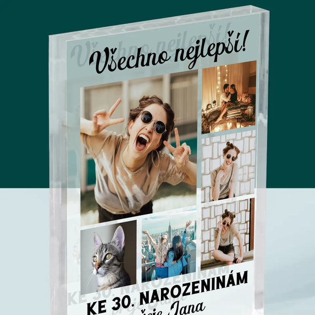 Fotokoláž: Narozeniny - Akrylový Blok