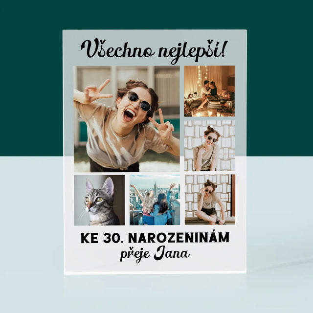 Fotokoláž: Narozeniny - Akrylový Blok