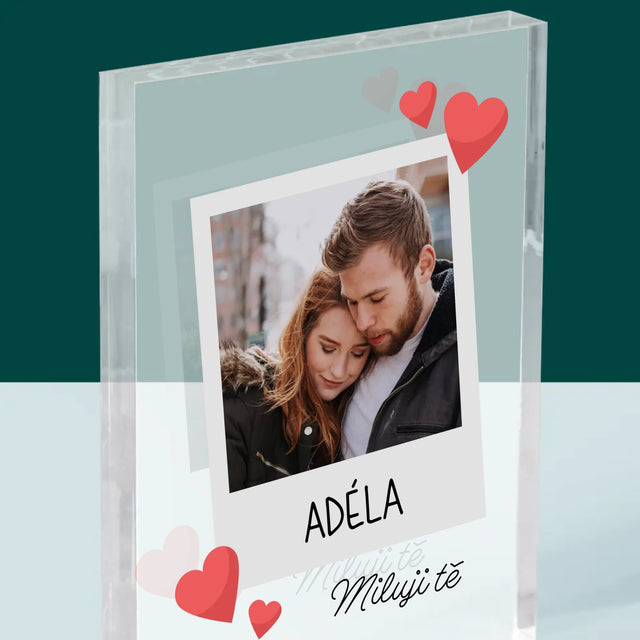 Fotka A Textem: Miluji Tě Fotka - Akrylový Blok