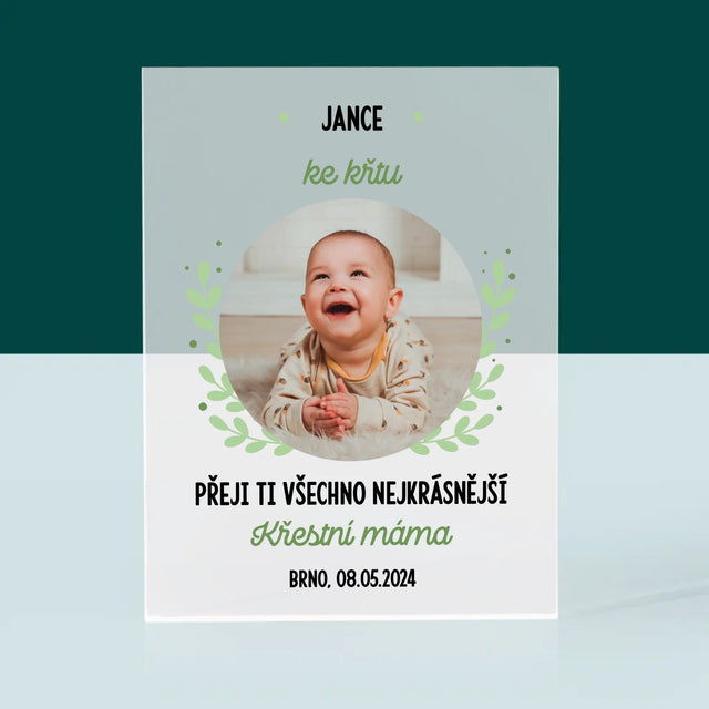 Fotka A Textem: Ke Křtu - Akrylový Blok