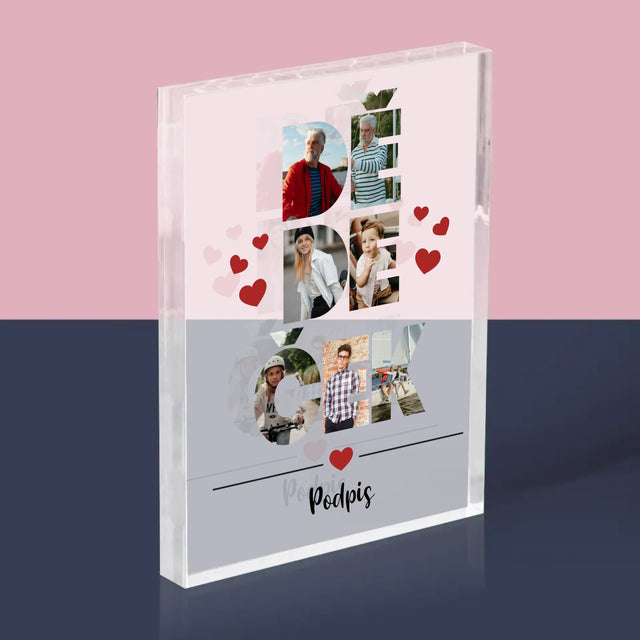 Slovo Z Fotek: Dědeček Z Tvých Fotek - Akrylový Blok