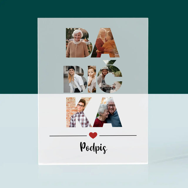 Slovo Z Fotek: Babička Z Vašich Fotek - Akrylový Blok