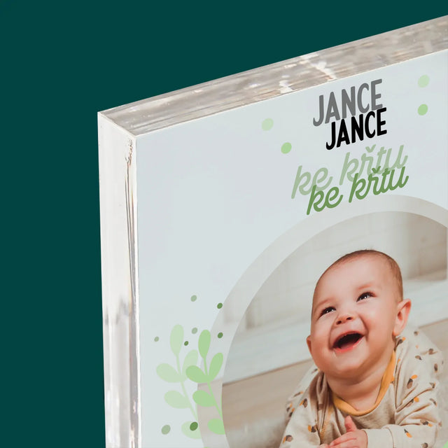 Fotka A Textem: Ke Křtu - Akrylový Blok