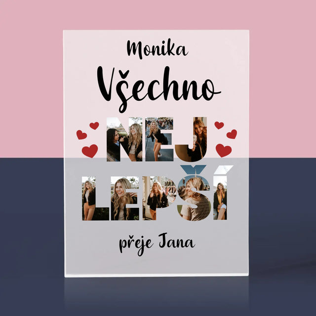 Slovo Z Fotek: Všechno Nejlepší - Akrylový Blok