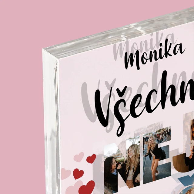 Slovo Z Fotek: Všechno Nejlepší - Akrylový Blok