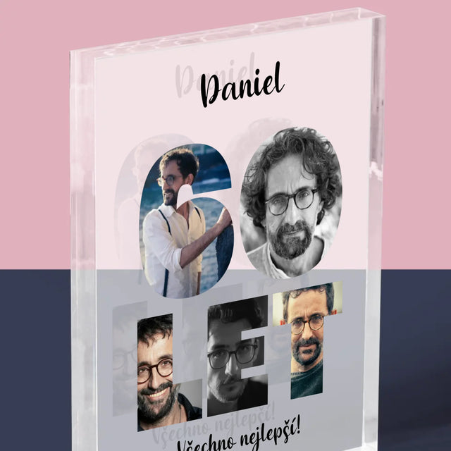 Slovo Z Fotek: 60 Let Z Tvých Fotek - Akrylový Blok