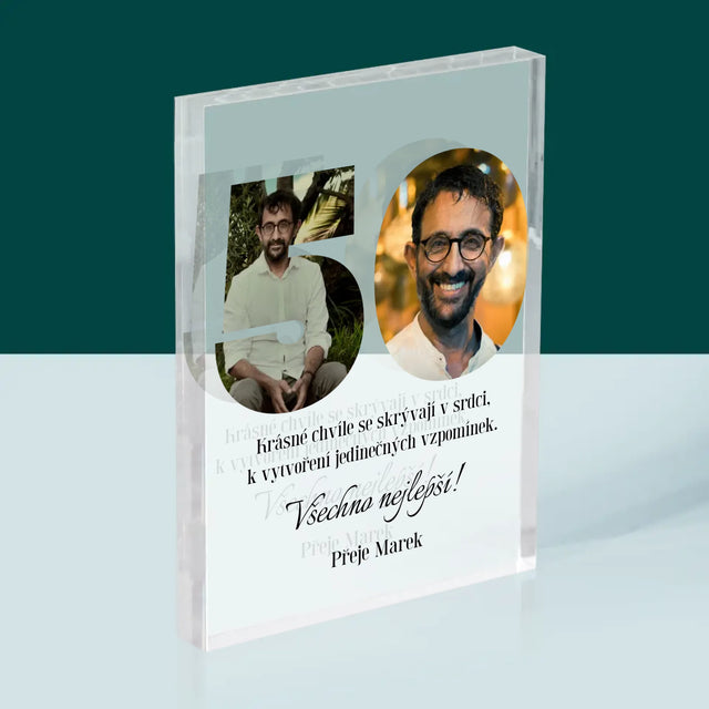 Slovo Z Fotek: 50. Narozeniny - Akrylový Blok