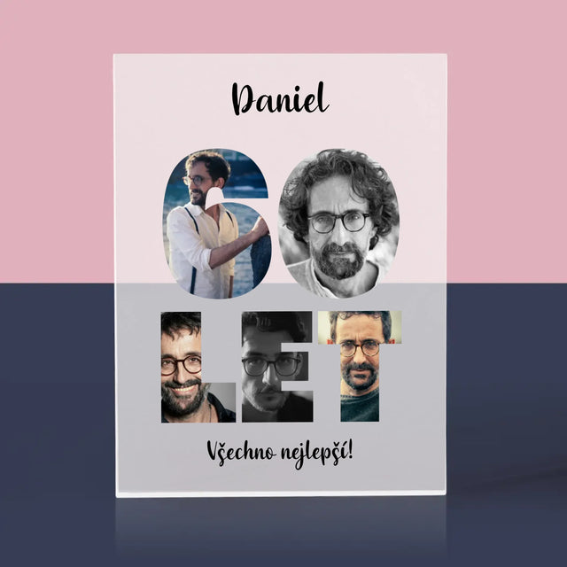 Slovo Z Fotek: 60 Let Z Tvých Fotek - Akrylový Blok