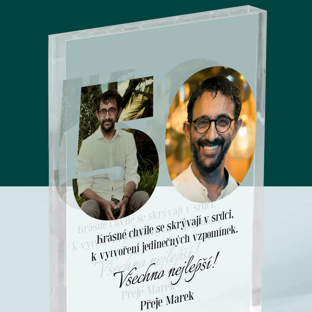 Slovo Z Fotek: 50. Narozeniny - Akrylový Blok