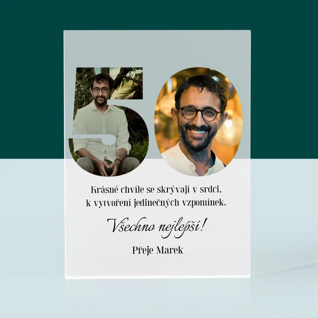 Slovo Z Fotek: 50. Narozeniny - Akrylový Blok