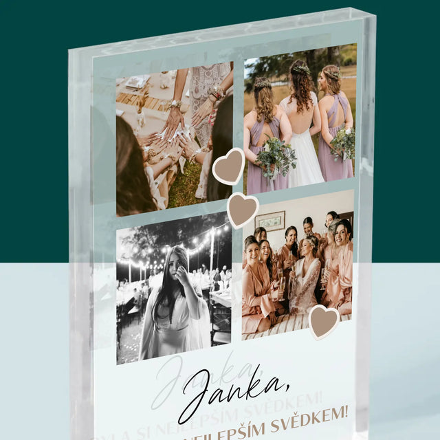 Fotokoláž: Děkovná Koláž Pro Svědka - Akrylový Blok