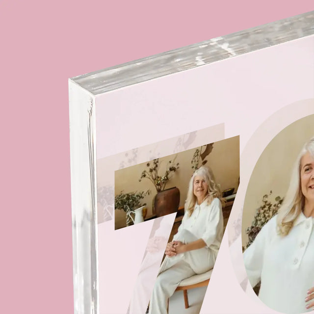 Slovo Z Fotek: 70. Narozeniny - Akrylový Blok