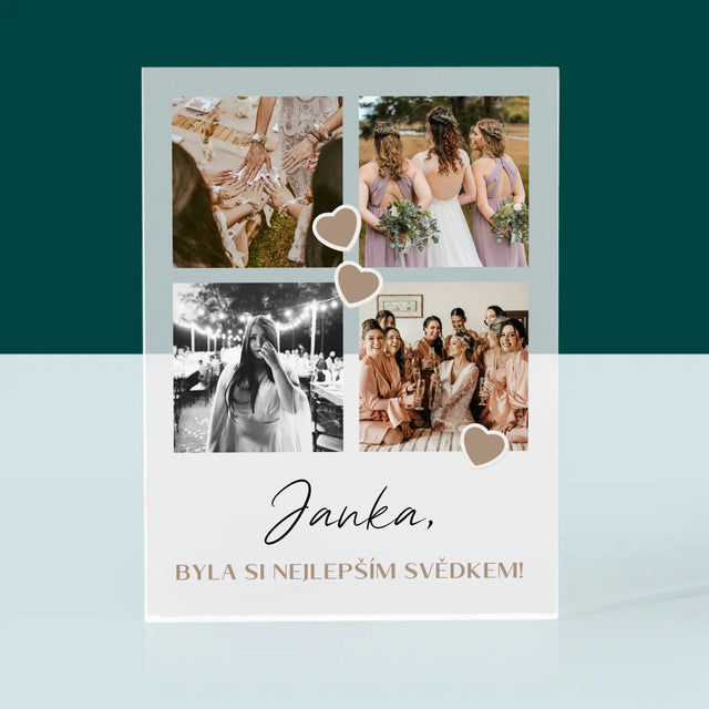 Fotokoláž: Děkovná Koláž Pro Svědka - Akrylový Blok