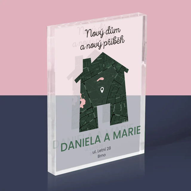 Mapa Města: Mapa Města: Nový Dům - Akrylový Blok