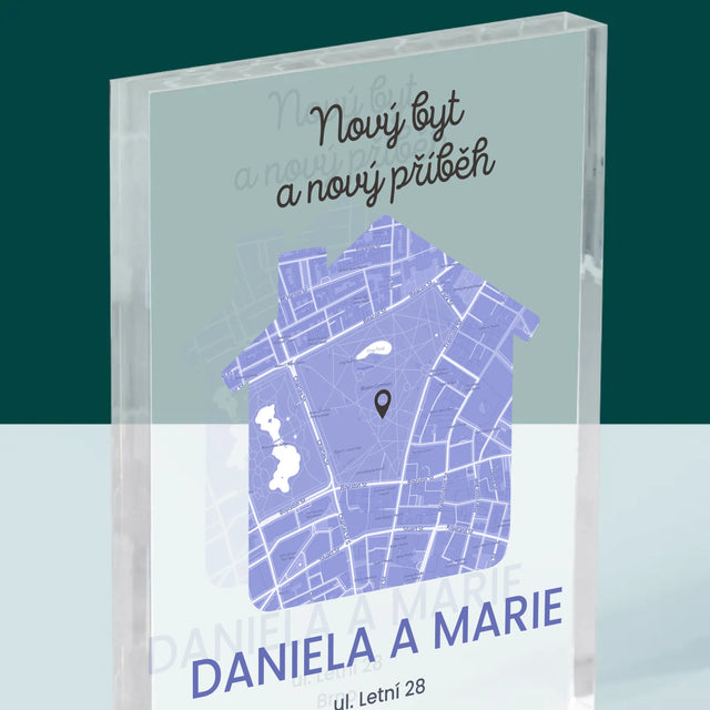 Mapa Města: Mapa Města: Nový Byt - Akrylový Blok