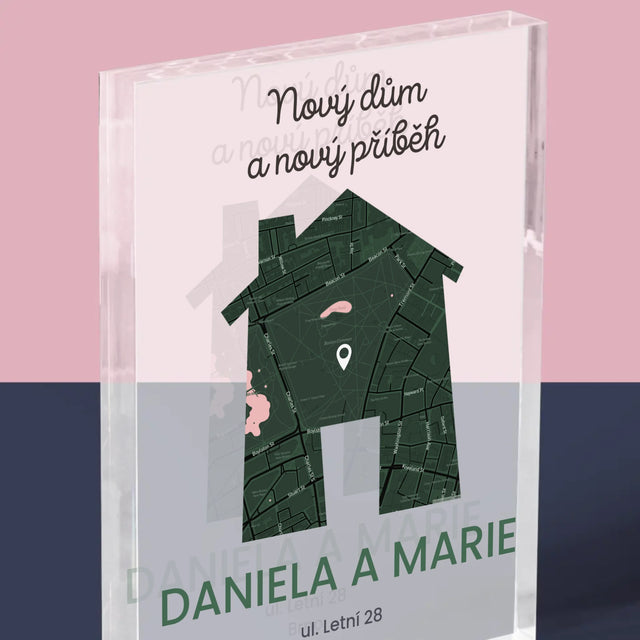 Mapa Města: Mapa Města: Nový Dům - Akrylový Blok