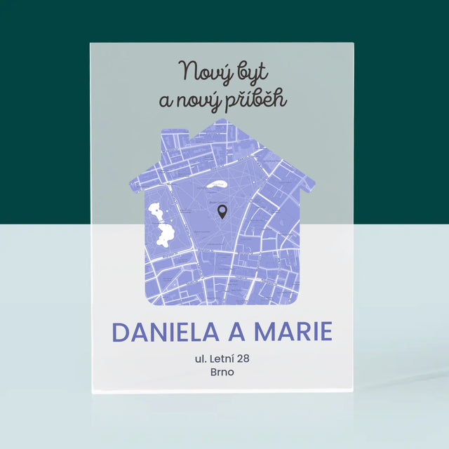 Mapa Města: Mapa Města: Nový Byt - Akrylový Blok