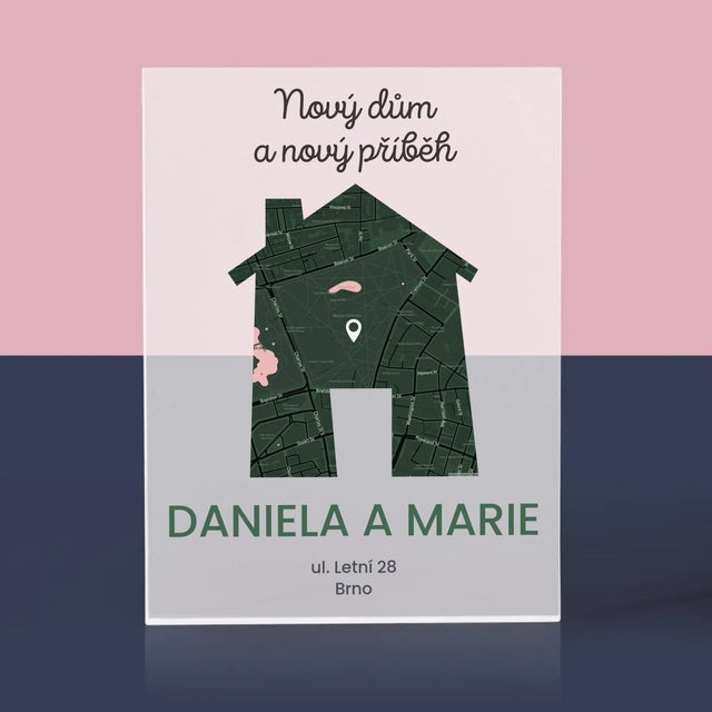 Mapa Města: Mapa Města: Nový Dům - Akrylový Blok