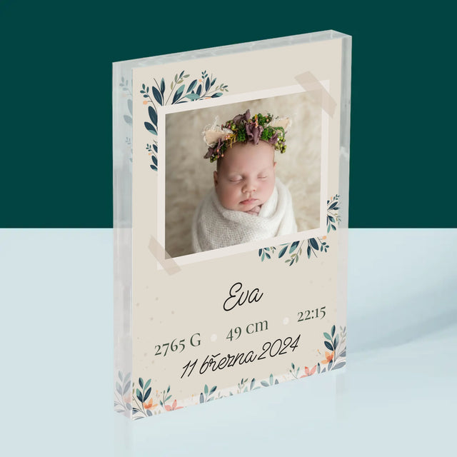 Údaje O Narození Ditěte: Údaje O Narození Květiny - Akrylový Blok