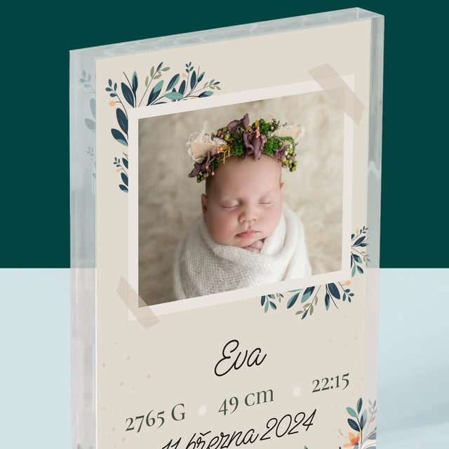 Údaje O Narození Ditěte: Údaje O Narození Květiny - Akrylový Blok