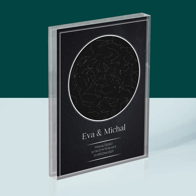 Hvězdná Mapa: Hvězdná Mapa: Pro Zamilované - Akrylový Blok