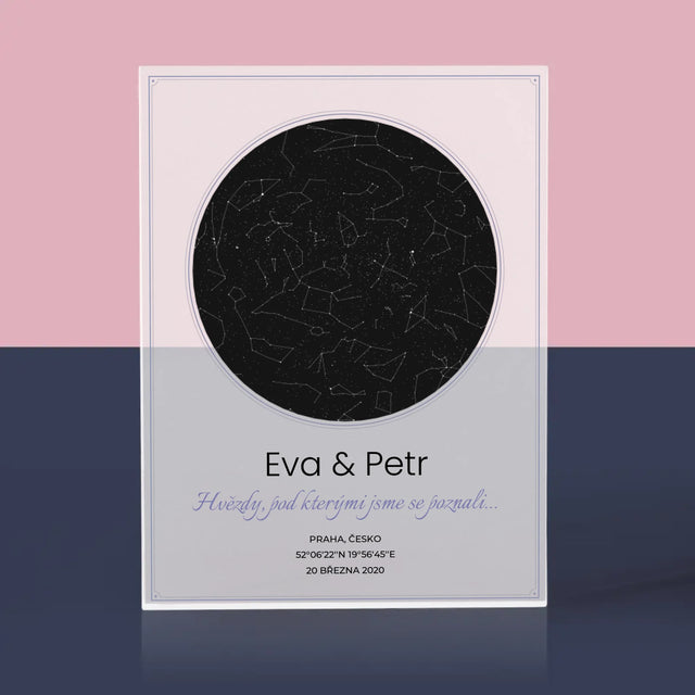 Hvězdná Mapa: Hvězdná Mapa: Pod Hvězdami - Akrylový Blok