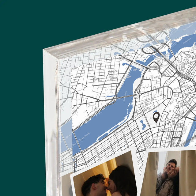 Mapa Města: Kde To Začalo - Mapa Města - Akrylový Blok