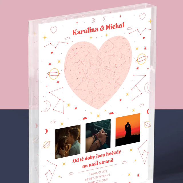 Hvězdná Mapa: Hvězdná Mapa: Náš Okamžik - Akrylový Blok