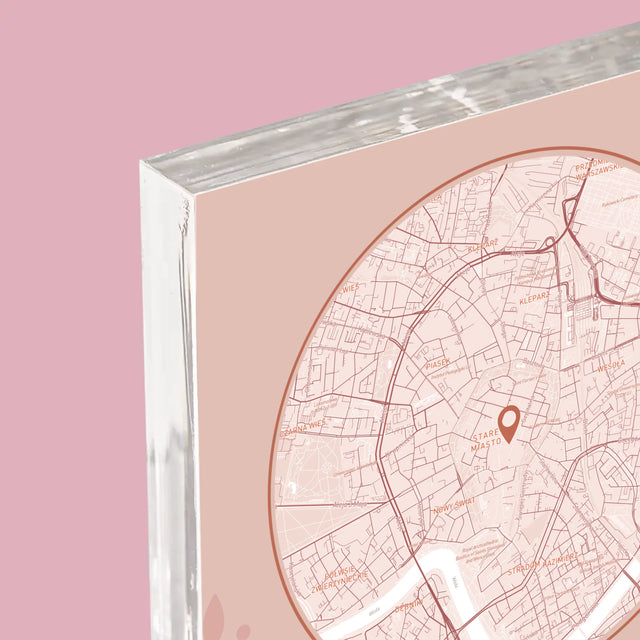 Mapa Města: Navždy Spolu - Mapa Města - Akrylový Blok