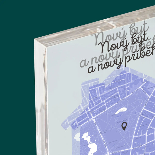 Mapa Města: Mapa Města: Nový Byt - Akrylový Blok