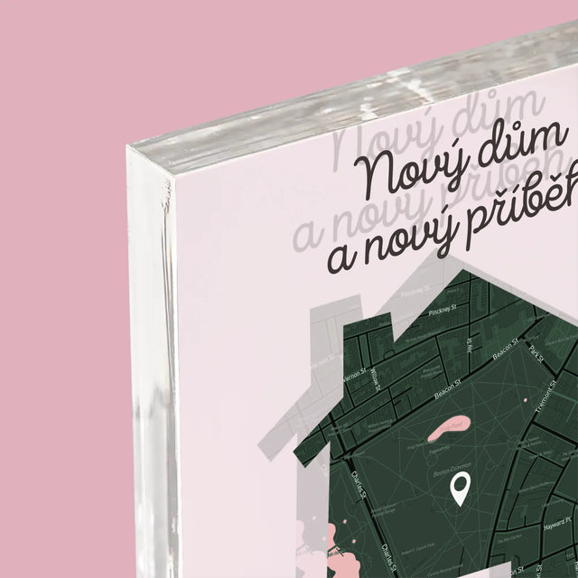 Mapa Města: Mapa Města: Nový Dům - Akrylový Blok