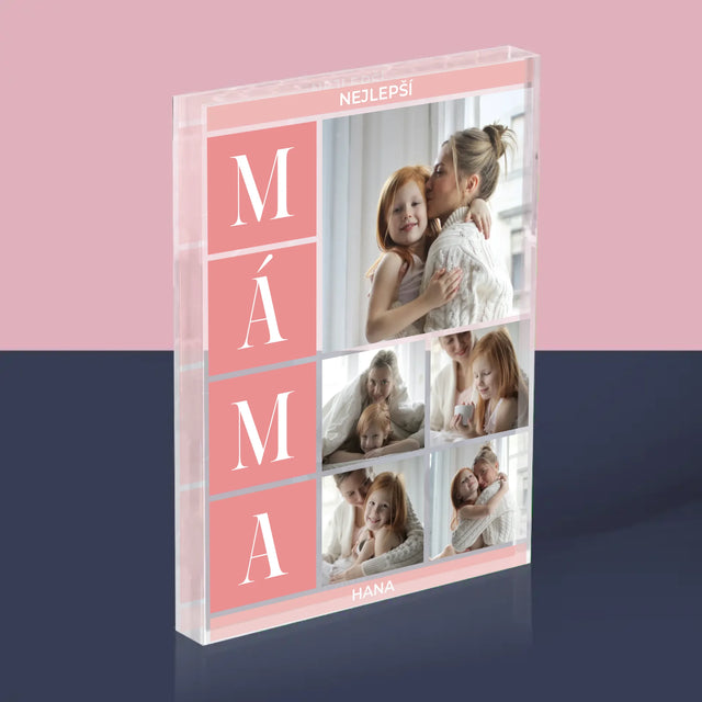 Fotokoláž: Nejlepší Máma Koláž - Akrylový Blok