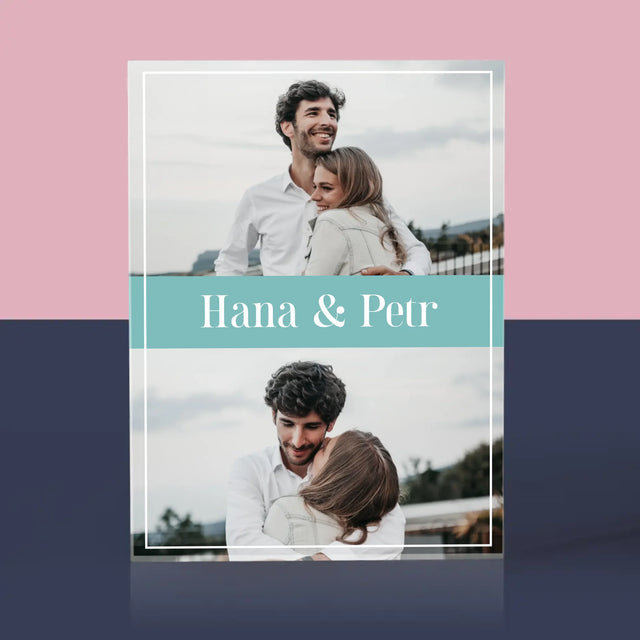 Fotokoláž: Pár Jména - Akrylový Blok