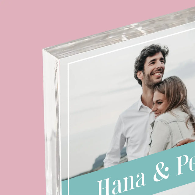Fotokoláž: Pár Jména - Akrylový Blok
