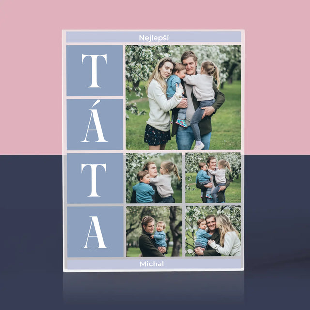 Fotokoláž: Nejlepší Táta Koláž - Akrylový Blok