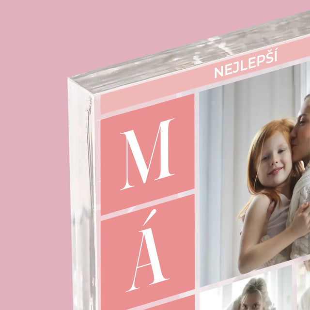Fotokoláž: Nejlepší Máma Koláž - Akrylový Blok