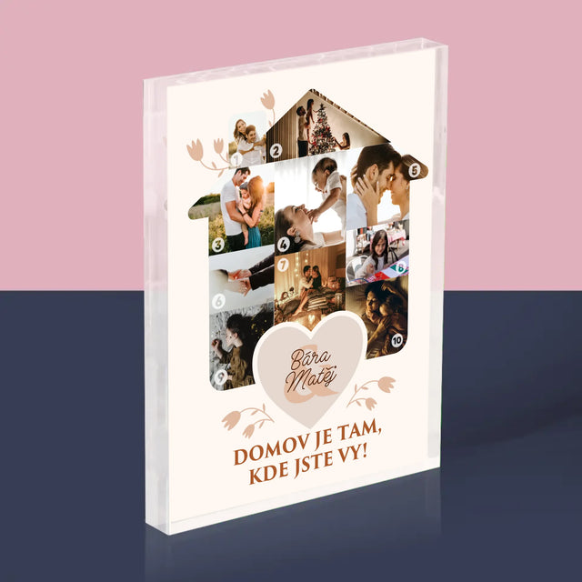 Tvar Z Fotek: Domov - Akrylový Blok
