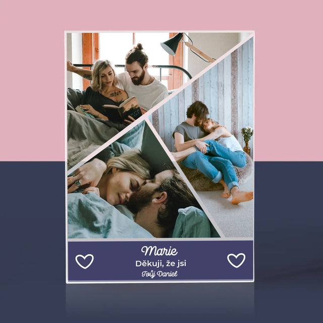 Fotokoláž: Děkuji, Že Jsi - Akrylový Blok