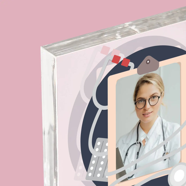 Fotka A Textem: Lékař S Velkým Srdcem - Akrylový Blok