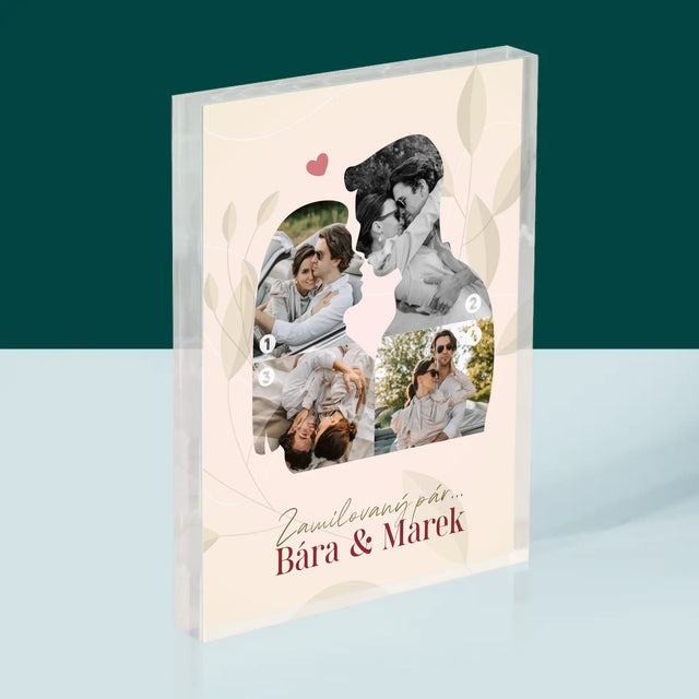 Tvar Z Fotek: Zamilovaný Pár - Akrylový Blok
