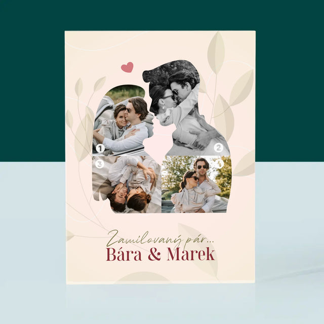 Tvar Z Fotek: Zamilovaný Pár - Akrylový Blok