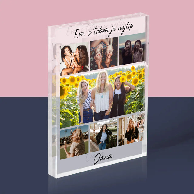 Fotokoláž: Nejlepší Kamarádka - Akrylový Blok